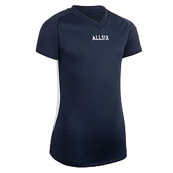 ALLSIX Dievčenský volejbalový dres V100 námornícky modrý 5-6 r (113-122 cm)