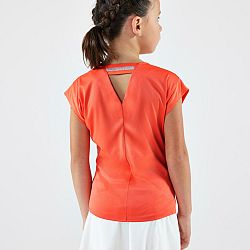 ARTENGO Dievčenské tričko TTS Soft na tenis koralové ružová 8-9 r (131-140 cm)