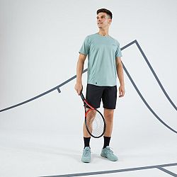 ARTENGO Pánske tenisové tričko s krátkym rukávom Dry Gaël Monfils sivo-zelené khaki 2XL