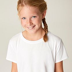 DOMYOS Bavlnené dievčenské tričko biele 14-15 r (160-166 cm)