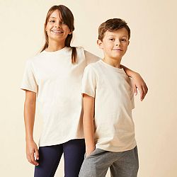 DOMYOS Detské bavlnené tričko béžové 12-13 r (151-160 cm)