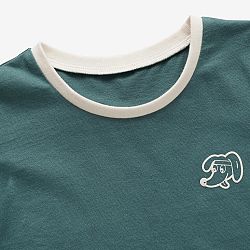 DOMYOS Detské bavlnené tričko na cvičenie zelená 2-3 r (89-95 cm)