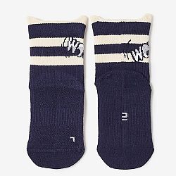 DOMYOS Detské protišmykové ponožky 600 modré s potlačou modrá 31-34