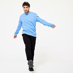 DOMYOS Pánska mikina na fitnes 500 Essentials modrá levanduľová modrá M