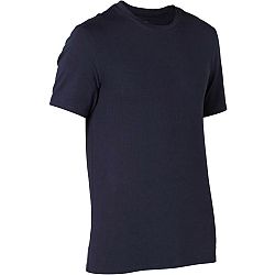 DOMYOS Pánske tričko 500 Slim na cvičenie tmavomodré M