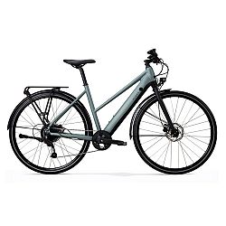 ELOPS Mestský elektrický bicykel 500 na dlhé vzdialenosti so zníženým rámom khaki S