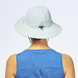 FORCLAZ Dámsky trekingový klobúk MT500 s ochranou proti UV svetlozelený 56-58 cm