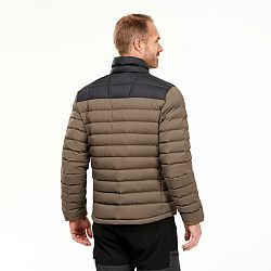 FORCLAZ Pánska páperová bunda MT500 na treking v horách pri -10 °C hnedo-čierna hnedá S