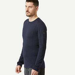 FORCLAZ Pánske tričko MT500 merino vlna s dlhým rukávom modrá L
