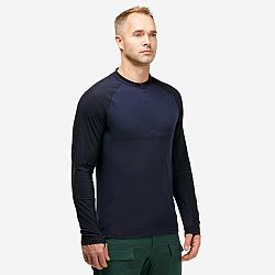 FORCLAZ Pánske tričko Tropic 500 na obmedzenie zápachu s dlhým rukávom modré S