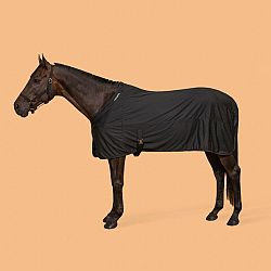 FOUGANZA Jazdecká rýchloschnúca deka z mikrovlákna pre poníky a kone čierna 145 cm