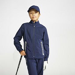 INESIS Detská nepremokavá golfová bunda do dažďa RW500 tmavomodrá 12-13 r (151-160 cm)