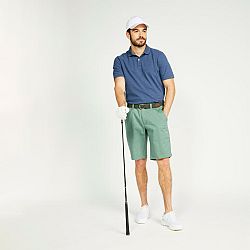INESIS Pánska golfová polokošeľa s krátkym rukávom MW500 sivomodrá XL
