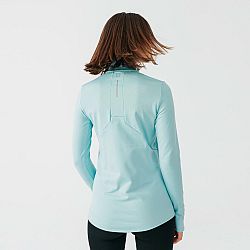 KALENJI Dámske hrejivé bežecké tričko s dlhým rukávom Zip warm svetlomodré L-XL
