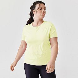 KALENJI Dámske priedušné bežecké tričko Dry+ Breath žlté fluorescenčné žltá M-L