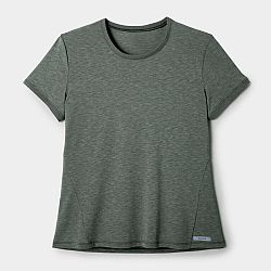 KALENJI Priedušné dámske bežecké tričko Soft zeleno-sivé zelená L-XL