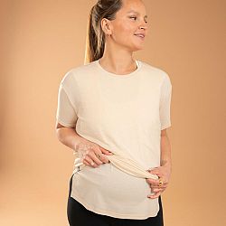 KIMJALY Tehotenské tričko na jogu béžové 2XL