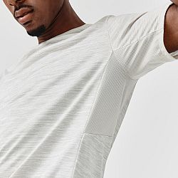 KIPRUN Pánske bežecké tričko Dry+ béžové melírované biela 2XL
