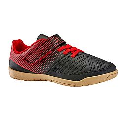 KIPSTA Detská futsalová obuv 100 čierno-červená čierna 27