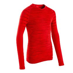 KIPSTA Detské spodné tričko na futbal Keepdry 500 s dlhými rukávmi červené 5-6 r (113-122 cm)