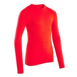KIPSTA Detské spodné tričko na futbal Keepdry 500 s dlhými rukávmi oranžové červená 8-9 r (131-140 cm)