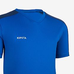 KIPSTA Detský futbalový dres Essentiel s krátkym rukávom modrý 4-5 r (103-112 cm)
