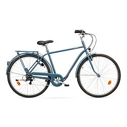 Mestský bicykel Elops 120 so zvýšeným rámom modrý všetky veľkosti