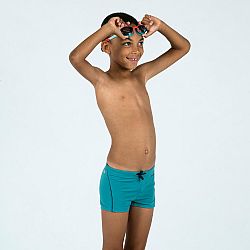 NABAIJI Chlapčenské boxerkové plavky 100 Plus tyrkysové modrá 5-6 r (113-122 cm)