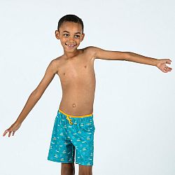 NABAIJI Chlapčenské šortkové plavky 100 Smile dlhé tyrkysovo-oranžové modrá 14-15 r (161-172 cm)