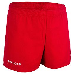 OFFLOAD Detské šortky na rugby R100 červené 8-9 r (131-140 cm)