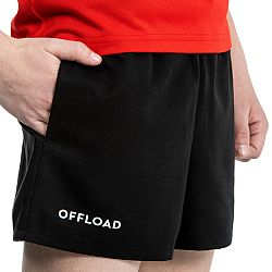OFFLOAD Detské šortky na rugby R100 čierne 8-9 r (131-140 cm)
