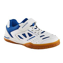 PONGORI Detská obuv TTS 500 Junior na stolný tenis bielo-modrá biela 34