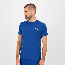 PUMA Bavlnené pánske tričko na fitnes s krátkym rukávom modré S
