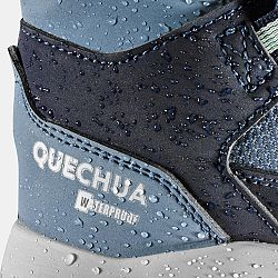 QUECHUA Detská turistická nepremokavá a hrejivá obuv SH500 MTN so suchým zipsom 24-34 modrá 30