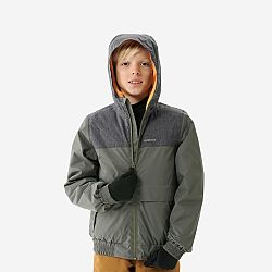 QUECHUA Detská zimná turistická bunda SH100 X-Warm do -3,5 °C nepremokavá 7-15 rokov khaki 10-11 r 141-150 cm