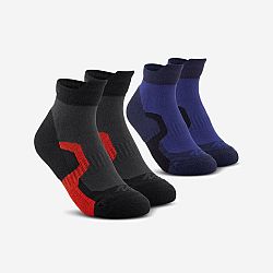 QUECHUA Detské polovysoké turistické ponožky Crossocks 2 páry modrá 31-34