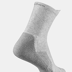 QUECHUA Detské vysoké turistické ponožky Crossocks čierno-sivé 2 páry šedá 35-38