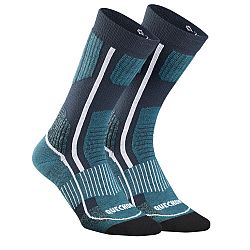 QUECHUA Turistické hrejivé ponožky SH500 Mountain vysoké 2 páry modrá 39-42