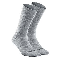 QUECHUA Vysoké turistické ponožky SH100 hrejivé 2 páry šedá 43-46