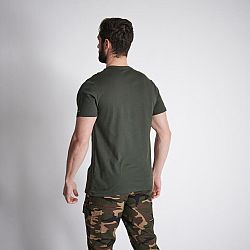 SOLOGNAC Bavlnené tričko - 100 s krátkym rukávom a motívom diviaka zelené hnedá S