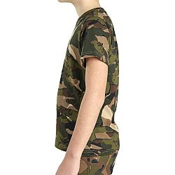 SOLOGNAC Detské tričko maskáčové Woodland hnedá 12-13 r (151-160 cm)