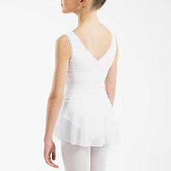 STAREVER Dievčenský baletný trikot 500 biely 7-8 r (123-130 cm)