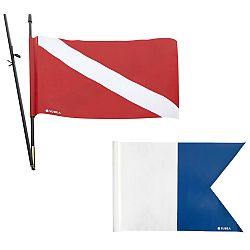 SUBEA Sťažeň + signalizačná vlajka na vodotesný batoh a dosku na podmorský rybolov