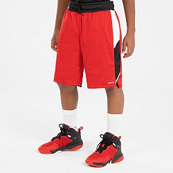 TARMAK Detské obojstranné basketbalové šortky SH500R čierno-červené čierna 8-9 r (131-140 cm)