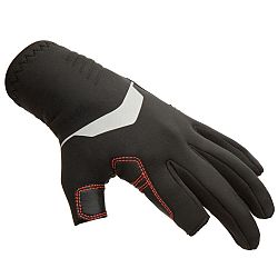 TRIBORD Neoprénové rukavice 900 na jachting 2 otvorené prsty čierna 2XL-3XL