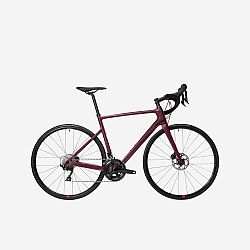 VAN RYSEL Dámsky cestný bicykel EDR 105 s karbónovým rámom a kotúčovými brzdami bordový červená S