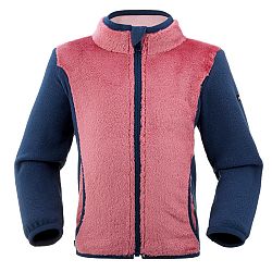 WEDZE Detská bunda na lyžovanie a sánkovanie Midwarm fleecová ružová ružová 18 m (76-81 cm)