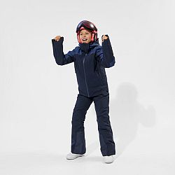 WEDZE Detské lyžiarske hrejivé a nepremokavé nohavice PNF 900 tmavomodré 10 rokov