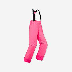 WEDZE Detské lyžiarske nohavice - 100 hrejivé a nepremokavé reflexne ružové 12 rokov