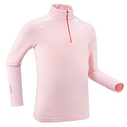 WEDZE Detské lyžiarske spodné tričko BL500 1/2 zips ružové 4 roky